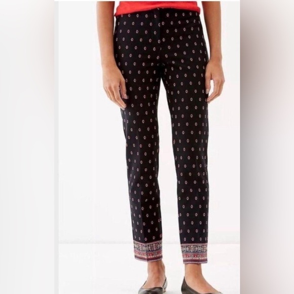 J. Jill Stretch Tribal Border Print Ankle Pants Women’s Size 10 - Picture 2 of 10